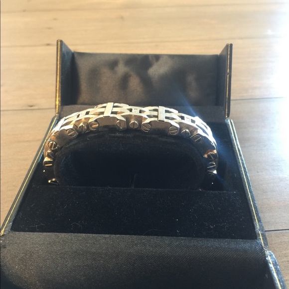 Black & Blue stainless steel bracelet w/diamonds - Picture 2 of 7